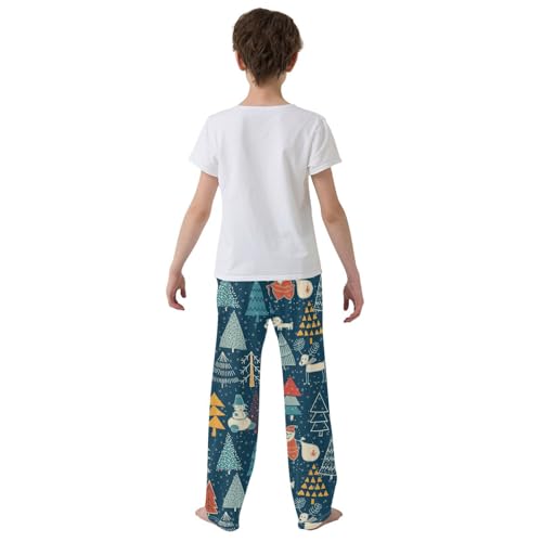 Boys' Pants Christmas Tree Santa Snowflake Deer Dog Long Bottoms Elastic Waist Trousers with Pockets S-XL 5