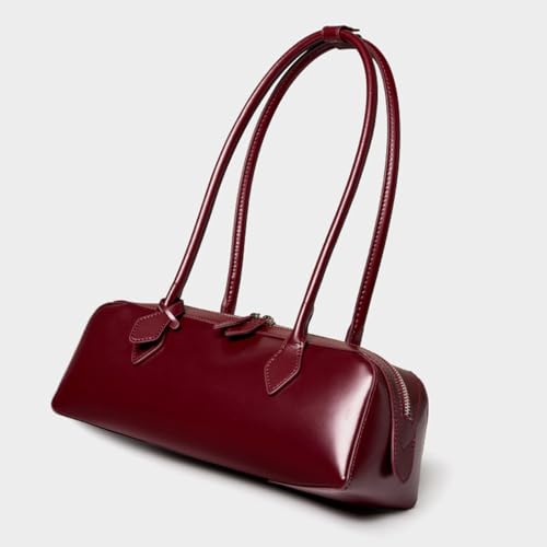 Genuine leather, single shoulder, retro-style, long-shaped pillow, casual wallet, purse, shoulder bag for women2