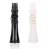 Kazoo Instrument Set 2 Stück, ABS Musikinstrument mit Verstellbarem TonLeichtes Spielzeug Pfeife für Ausflüge Feste Camping Begleitung (Weiß/Schwarz)