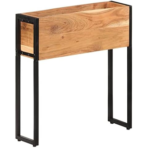 vidaXL Akazienholz Massiv Pflanzkübel Hochbeet Blumenkasten Blumenkübel Gemüsebeet Pflanzbeet Blumenbeet Gartenbeet Pflanzkasten 60x20x68cm Cover