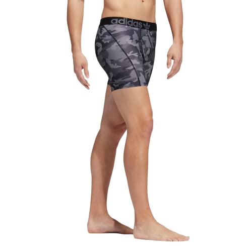Adidas Originals Men's Trefoil Athletic Comfort Fit Boxer Brief Underwear (2-Pack), Onix Grey/Black/Adi Camo Black, Medium #TOP3