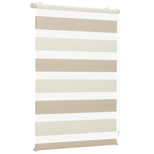 Sekey Doppelrollo Klemmfix ohne Bohren für Fenster, Zweifarbig Doppelrollo 100 cm breit, Duo Rollo Jalousie Sonnenschutz, 100x150cm… – Ansicht 1