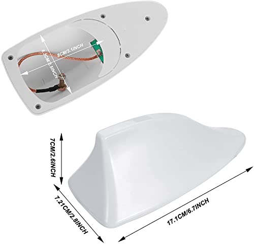 Image of CarFrill Car Shark Fin Antenna Waterproof Radio Signal (Car Shark Fin Antenna Cover-White)