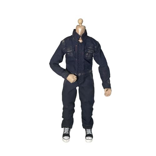 LINJXCMUXU 1/12 Action Figure Clothes,Jumpsuit for 6 inch Male Action Figures,6 inch Miniature Clothing (Navy Blue)
