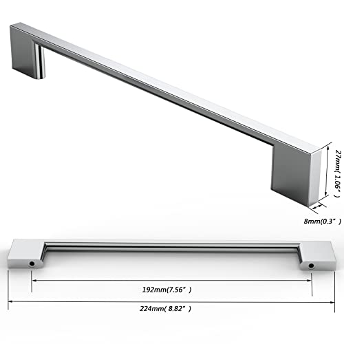 FURNIWARE Pack of 5 Furniture Handles, Cupboard Handles, Kitchen Handles, Chrome-Plated Furniture, Drawer Handles - Image 4