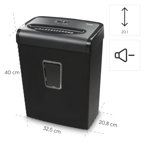 Destructeur de documents Hama Premium M8+ rigide noir 20L
