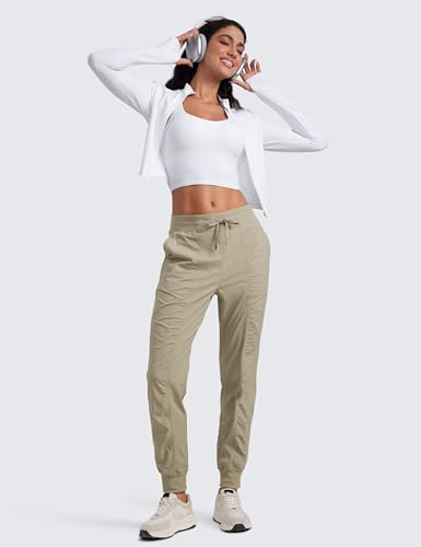 Image of CRZ YOGA Ease Line Joggers 26 inch /28.5 inch /30.5 inch | Casual, Lightweight, Ruched Design, Pockets, for Women