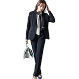 [ニッセン] パンツスーツ 【レディーススーツ】 タテヨコストレッチテーラードパンツスーツ（ジャケット＋ストレートパンツ） ネイビー LL