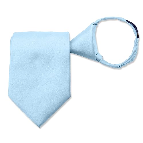 Image of boxed-gifts Umo Lorenzo Mens Zipper Ties Solid Color Pre Tied Polyester Neckties for Men and Women
