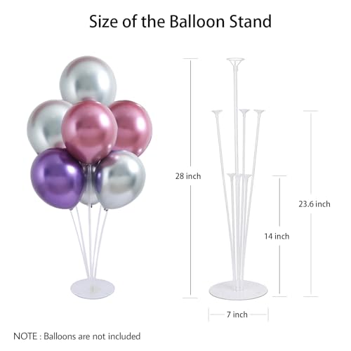 image for LOBUBT 10 Sets Balloon Stand Kits, Balloon Sticks Holder with Base for