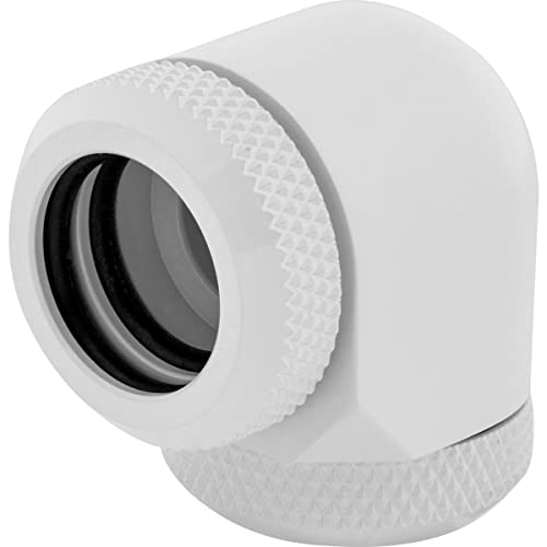 Hydro X Series XF Hardline 90° 14mm OD Fitting Twin Pack — White by Corsair - Used condition - US$12.83