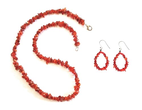 Juego de joyas de cornalina en plata de ley para evitar alergias con estilo único