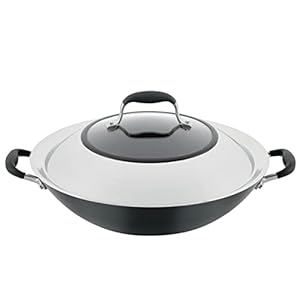Anolon Advanced Home Hard-Anodized Nonstick Open Stock Cookware- Woks (14-Inch Covered Wok, Onyx)