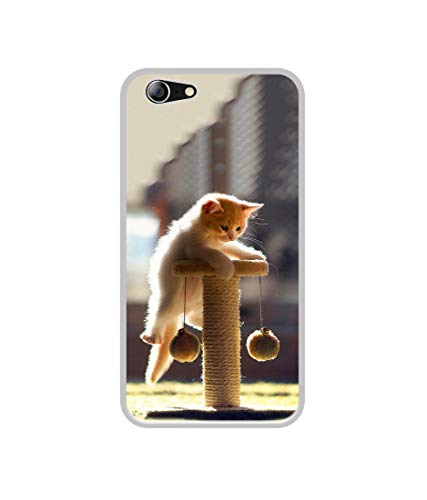 Image of Cat Climbing Design Printed Silicon Soft TPU Back Case Cover for Micromax Canvas 2 Q4310 4G