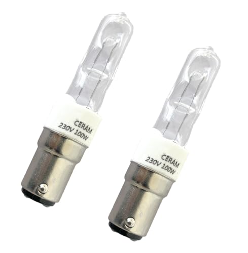 ShuoHui Halogen Bulb B15d 100W Dimmable AC230V 1100LM Warm White 2700K Clear Halogen Lamp B15 for Ceiling Light Cabinet Light Wall Lamp (1)