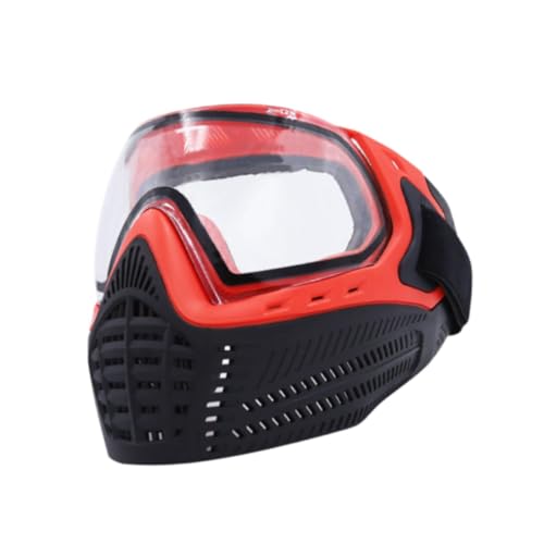 Colaxi Fencing Mask Fencing Face Protection Adjustable Strap Portable Kendo Fencing Coaches Mask Face Cover for Cosplay Party Masque, Red Black