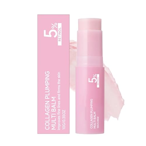 PDRN Pink Collagen Volume Multi Balm Stick, Non Greasy Care for Face, Under Eyes, Lips & Neck, Plumps Fine Lines & Smile Lines, Travel Pack with Vitamin & NAD for Radiance