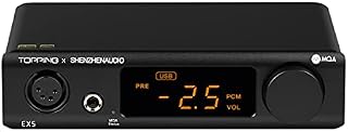 Topping EX5 MQA Dual ES9038Q2M DAC Bluetooth 5.0 LDAC DSD512 PCM 768kHz Hi-Res Audio HiFi Decoder Headphone Amplifier (Black)