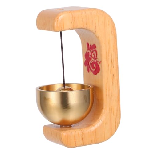 HOMSFOU Timbre Magnético de Madera con Campana de Latón para Puerta Instalación Fácil sin Daños Decoración Natural para Hogar Oficina y Tiendas Campanilla Decorativa para Entrada