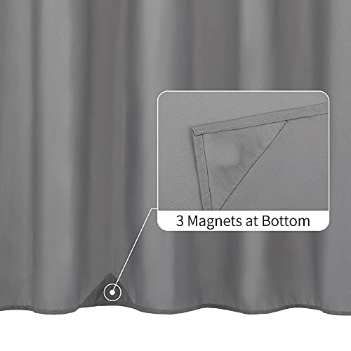Image of ALYVIA SPRING Waterproof Fabric Shower Curtain Liner - Soft & Light-Weight Cloth Shower Liner with Magnets, Hotel Quality & Machine Washable - Standard Size 72x72, Gray (Pack of 2)