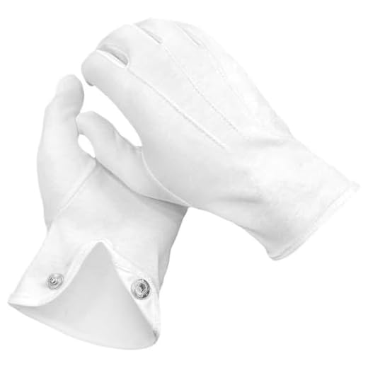 THE MASONIC COLLECTION - Gants en coton blanc uni pour hommes - Très doux et légers avec un matériau lavable et réutilisable - Fermeture à pression - Cadeau franc-maçon pour homme
