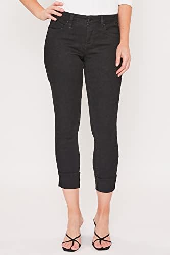 Royalty YMI Women Wannabettabutt Mega Cuff Ankle Jean Made from Recycled Fibers