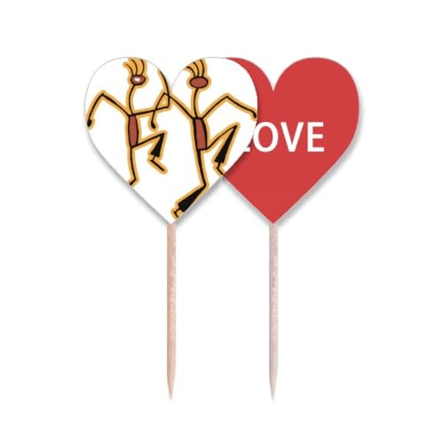 Cure-dents drapeau égyptien Love Heart accessoire pour cadeaux d'invités
