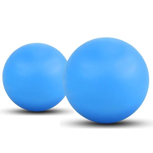 Image of WOVTE 2 Pack Massage Lacrosse Balls for Sore Muscles, Shoulders, Neck, Back, Foot, Body, Deep Tissue, Myofascial Release, Trigger Point Therapy, Muscle Knots and Yoga Therapy (Blue)
