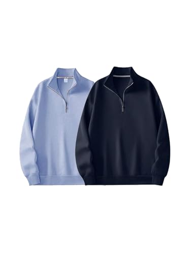 Image of Trillion Half Zipper Solid Sweatshirt for Men (Pack of 2)