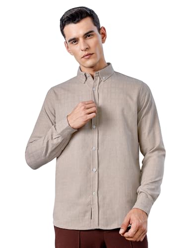 Image of Thomas Scott Men's | Solid | Long Sleeve | Polyster Blend | Casual | Button Down Collar | Shirts for Men
