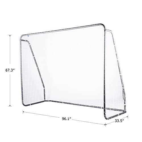ZELUS Soccer Goal 8 x 5.6 ft, 2 in 1 Powder Coated Soccer Goal Frame with All Weather Net & Detachable Target Goal Net for improving Skills