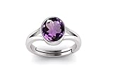 LMDPRAJAPATIS Natural Original Amethyst 925 Sterling Silver Ring for Men or Women's Oval Shape Ring