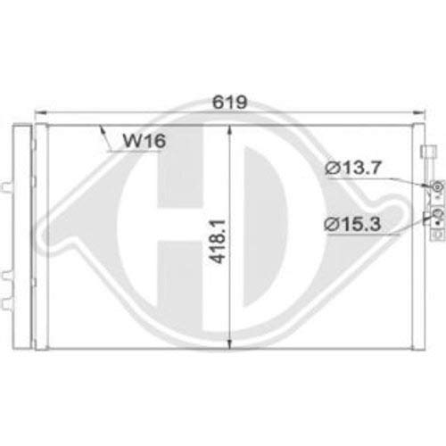DIEDERICHS DCC1581 Condensador aire acondicionado con secador Compatible con BMW X3 F25