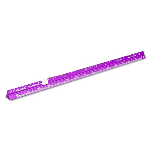 Image of Alumicolor Aluminum Engineer Pocket Scale With Clip, 6IN, Purple