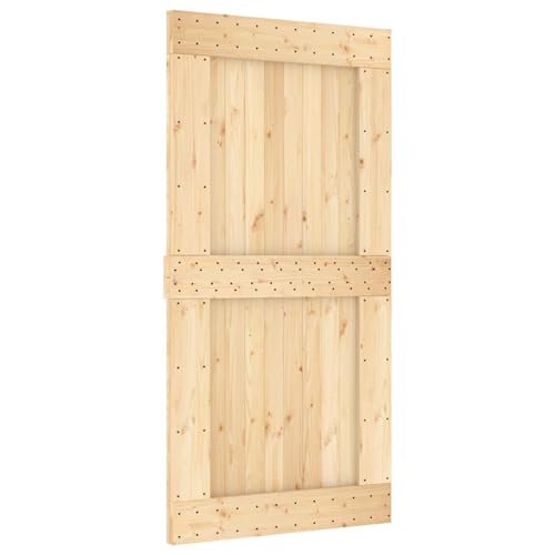 Image of vidaXL Door Narvik 100 x 210 cm Solid Pine Wood (Untreated) Natural