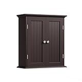 ChooChoo Bathroom Wall Cabinet, Over The Toilet Space Saver Storage Cabinet, Medicine Cabinet with 2 Door and Adjustable Shelves, Cupboard