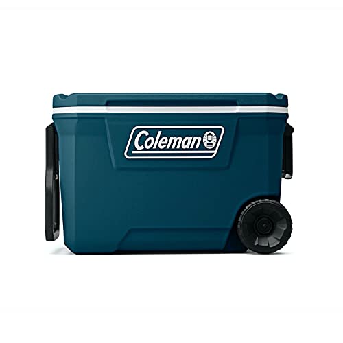 Image of Coleman Classic Series Insulated Portable Wheeled Cooler, Leak-Resistant Outdoor Hard Cooler Keeps Ice up to 5 Days, 62qt /65qt /100qt Options