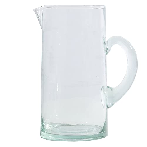 Moroccan Glass Cone Jug by Verve CULTURE | Handblown Water Pitcher, Clear | 36 Fl. Oz.