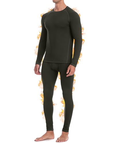 EoBeKee Fleece Lined Long Johns for Men: Extreme Cold Weather Ski Thermals Long Underwear Warm Base Layer for Snow Winter Hunting