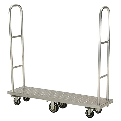 Global Industrial Aluminum Deck Narrow Aisle High End Narrow Aisle U-Boat Platform Truck 63 x 16 1500 Lb.