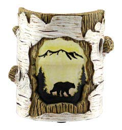 Country Axentz Birch Bear Votive Candle Holder, Rustic Collectible Lodge Decor #TOP23