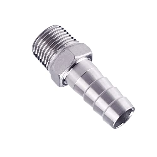 Pysrych Stainless Steel 304 Hose Barb Fitting, 1 Inch Barbed X 3/4 Inch Npt Male Straight Adapter Connector With 2 Hose Clamps thumb #2
