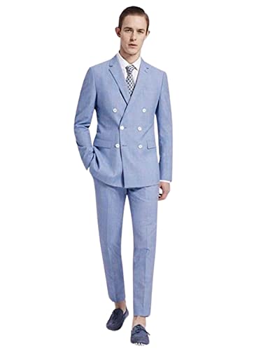 Costume de smoking en lin homme veste croisée et pantalon de bal