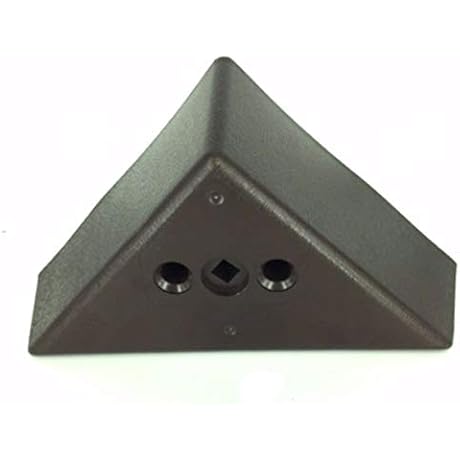 3" Tall Triangle Corner Sofa Legs, Brown, HDPE Plastic, Set of 4