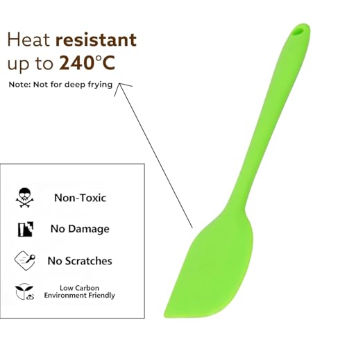 Image of Jamboree Silicone Spatula Set of 2, Large Heat Resistant Spatula for Cooking, Baking and Mixing, Non-Stick Cookware for Kitchen, BPA Free, Flexible, Seamless Design, Deluxe, Red.