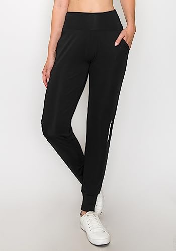 Pantalon de jogging avec poches femme pantalon de survêtement doux noir XS