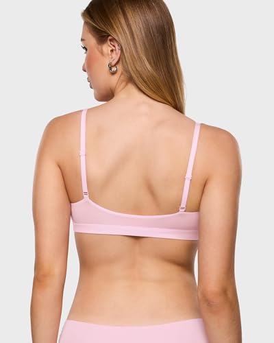 Image of INLYRIC Women's Inbarely Soft Plunge Bralette - Deep V Unlined Triangle No Padding No Underwire Sexy Comfort Sleep Bra