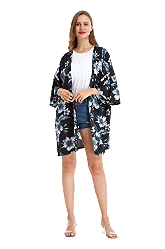 Image of Women's Hawaiian Open Front Kimono Top Signature Prints | Open Front Design; Lightweight Rayon; Signature Tropical Prints; Relaxed Fit; Resort Vacation Style
