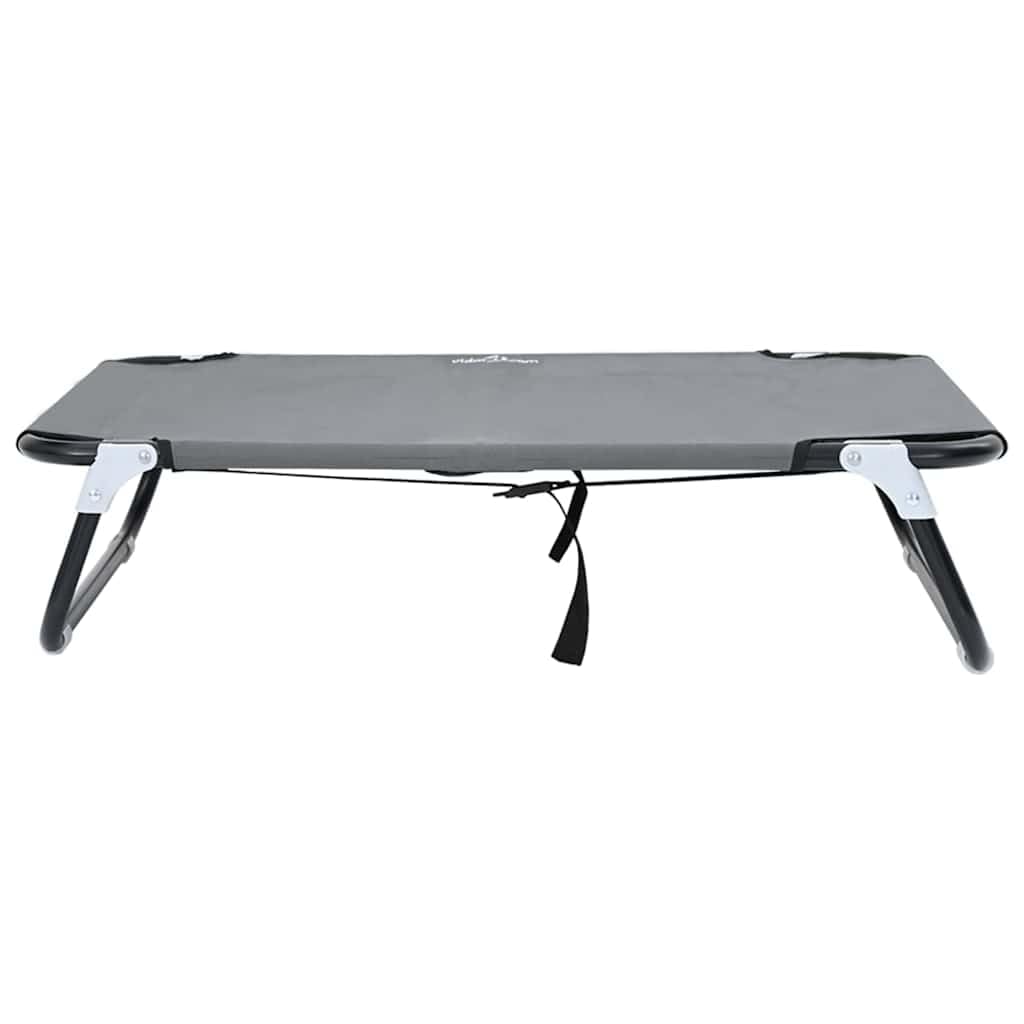 Cama para perros gris claro de acero 70 x 46 x 18 cm plegable, para interior y exterior, suelo antideslizante, transpirable, resistente a los arañazos, cojín ligero para perros para salón