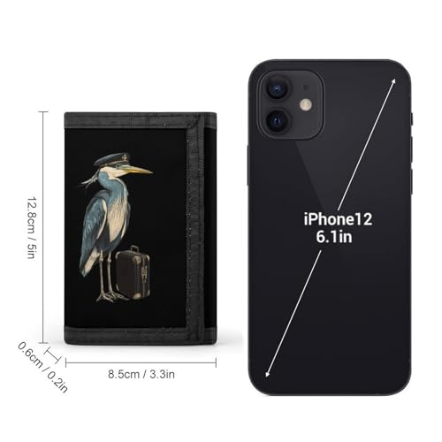 Herons Pilots Trifold Wallets for Men Women Ultra Thin Card Holder Purse with Zip Coin Pocket2